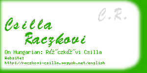 csilla raczkovi business card